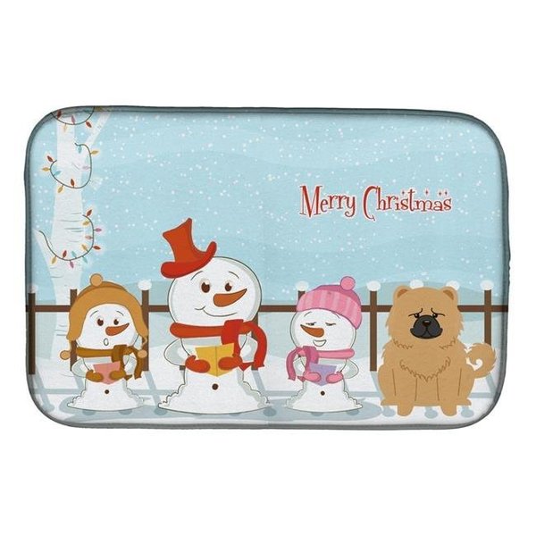 Carolines Treasures Carolines Treasures BB2475DDM Merry Christmas Carolers Chow Chow Cream Dish Drying Mat BB2475DDM